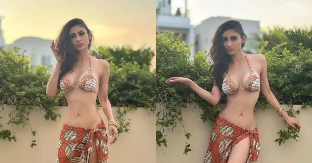 Mouni Roy Flaunts Her Toned Abs In Printed Bikini and Sarong from Miami