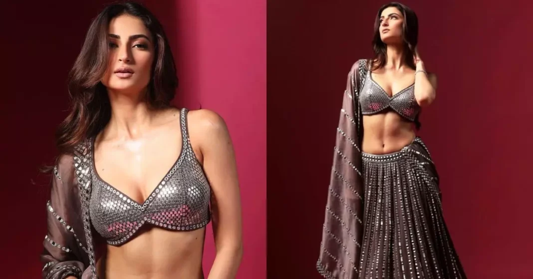 Palak Tiwari Does A Bold Photoshoot, Looks Drop-Dead Gorgeous In A Charcoal Grey Lehenga Set